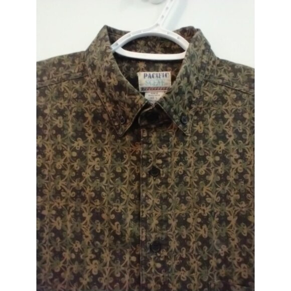 Pacific Scene Men's Vintage Shirt Cotton Baroque Design Button Up   - Large - Picture 3 of 8